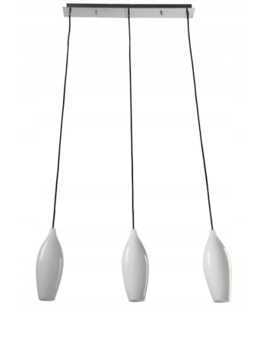 Lampa wisząca Champagne w białym kolorze, minimalistyczny design, 3 źródła światła, idealna do nowoczesnych wnętrz.