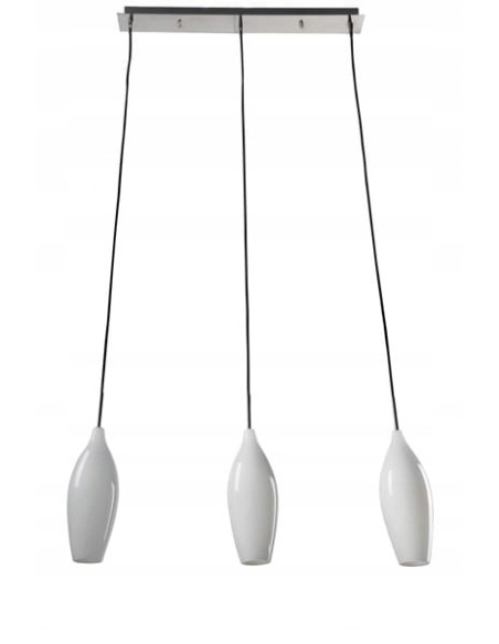 Lampa wisząca Champagne w białym kolorze, minimalistyczny design, 3 źródła światła, idealna do nowoczesnych wnętrz.