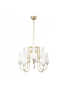 Lampa wisząca MAGNUM w złotym wykończeniu z 10 źródłami światła E14 – nowoczesny blask dla eleganckich wnętrz