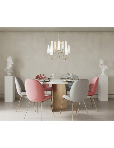 Lampa wisząca MAGNUM w złotym wykończeniu z 10 źródłami światła E14 – nowoczesny blask dla eleganckich wnętrz