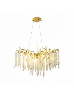 Lampa wisząca DIJON – mosiężna elegancja z kryształowymi akcentami dla nowoczesnych wnętrz