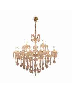 Żyrandol wiszący CHATEAU w złotym stelażu – eleganckie oświetlenie do nowoczesnych i klasycznych wnętrz