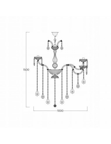 Żyrandol wiszący CHATEAU w złotym stelażu – eleganckie oświetlenie do nowoczesnych i klasycznych wnętrz