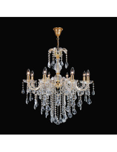 Elegancki żyrandol CHATEAU w złotym kolorze z 8 punktami świetlnymi E14 - idealny do sal balowych i nowoczesnych wnętrz. 2