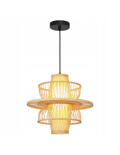 Lampa wisząca Astra z ratanu w stylu japandi - nowoczesny akcent do salonu, kuchni i biura.