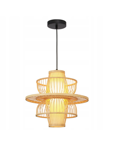 Lampa wisząca Astra z ratanu w stylu japandi - nowoczesny akcent do salonu, kuchni i biura.