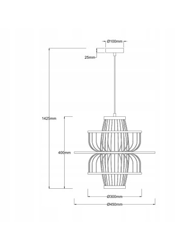 Lampa wisząca Astra z ratanu w stylu japandi - nowoczesny akcent do salonu, kuchni i biura.