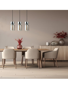 Lampa wisząca Nivio 3 klosze Dymione - Eleganckie oświetlenie do jadalni i kuchni, regulowana wysokość, Light Prestige 2
