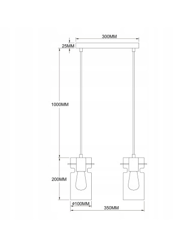 Lampa wisząca Nivio 2-punktowa w stylu nowoczesnym i industrialnym - eleganckie oświetlenie do jadalni i kuchni