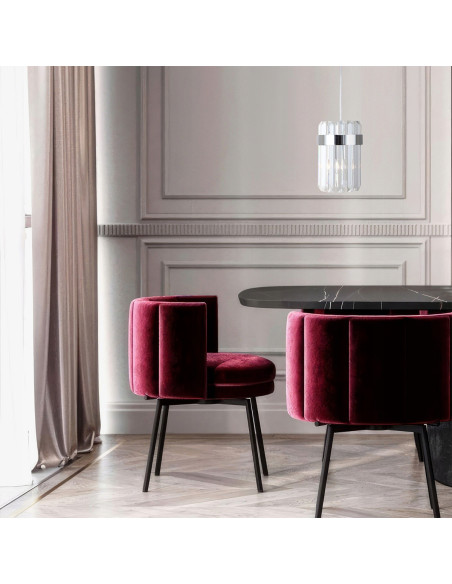 Lampa wisząca Vetro w stylu glamour z kryształowym kloszem, złota konstrukcja, elegancja do nowoczesnych wnętrz