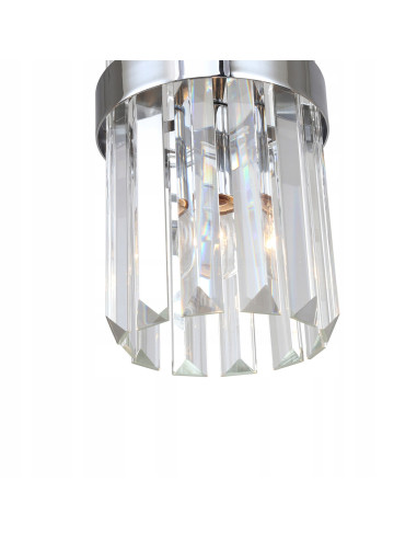 Lampa wisząca Vetro w stylu glamour z kryształowym kloszem, złota konstrukcja, elegancja do nowoczesnych wnętrz