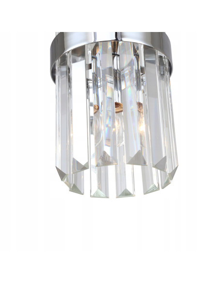 Lampa wisząca Vetro w stylu glamour z kryształowym kloszem, złota konstrukcja, elegancja do nowoczesnych wnętrz