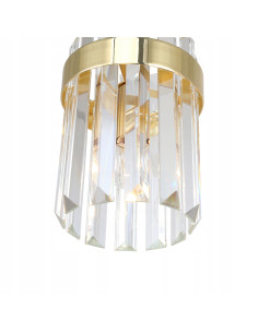 Lampa wisząca Vetro w złotym kolorze z kryształowymi akcentami - luksusowy element nowoczesnego wnętrza glamour. 2