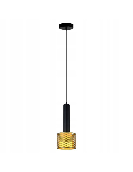 Lampa wisząca Amo w złotym wykończeniu - eleganckie oświetlenie industrialne do nowoczesnych wnętrz.