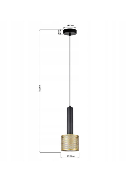 Lampa wisząca Amo w złotym wykończeniu - eleganckie oświetlenie industrialne do nowoczesnych wnętrz.