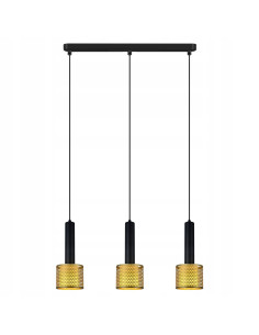 Lampa wisząca Amo 3 - nowoczesne oświetlenie industrialne w złocie do kuchni, jadalni i salonu