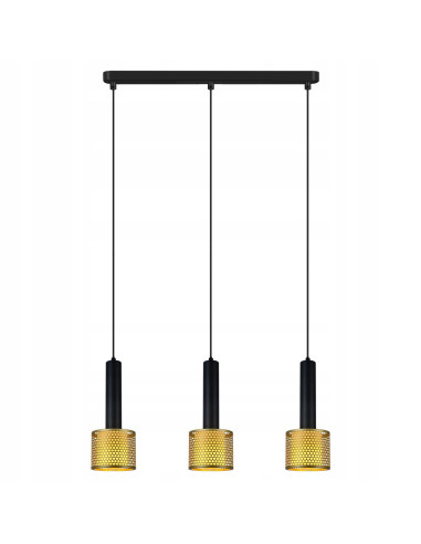 Lampa wisząca Amo 3 - nowoczesne oświetlenie industrialne w złocie do kuchni, jadalni i salonu