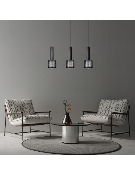 Lampa wisząca Amo 3 - nowoczesne oświetlenie industrialne w złocie do kuchni, jadalni i salonu