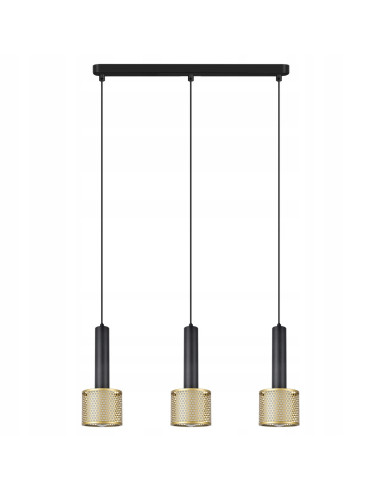 Lampa wisząca Amo 3 - nowoczesne oświetlenie industrialne w złocie do kuchni, jadalni i salonu