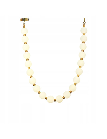 Elegancka Lampa LED Dorado 2m z Białymi Kloszami i Złotymi Akcentami, Regulowane Światło CCT