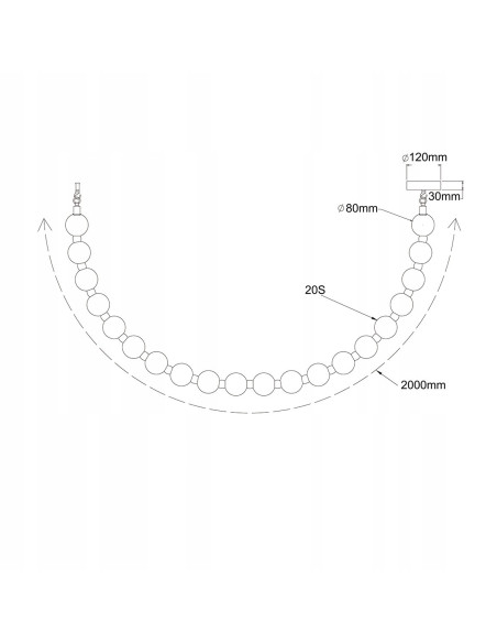 Elegancka Lampa LED Dorado 2m z Białymi Kloszami i Złotymi Akcentami, Regulowane Światło CCT