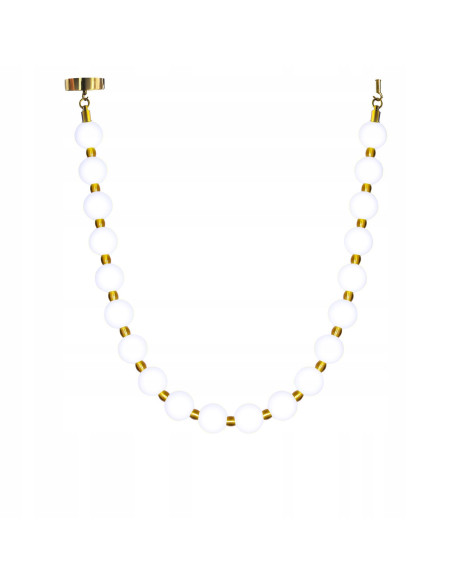 Elegancka Lampa LED Dorado 2m z Białymi Kloszami i Złotymi Akcentami, Regulowane Światło CCT