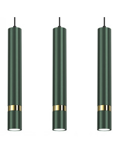 Żyrandol MiLAGRO JOKER w butelkowej zieleni, minimalistyczna lampa z trzema kloszami do jadalni 2