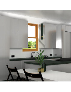 Lampa wisząca JOKER w zielonym, minimalistycznym stylu - regulowane oświetlenie do jadalni od MiLAGRO 2