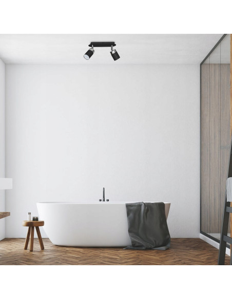 Lampa sufitowa JOKER z regulacją, metalowa w kolorze czarnym i szarym, idealna do salonu i sypialni