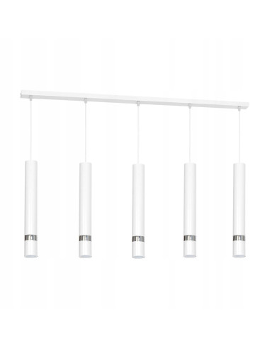 Lampa wisząca JOKER w białym kolorze, 5-punktowa, regulowana wysokość, eleganckie oświetlenie do nowoczesnych wnętrz