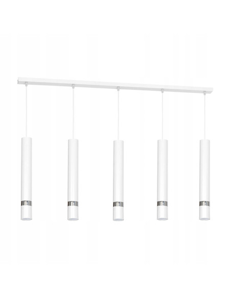 Lampa wisząca JOKER w białym kolorze, 5-punktowa, regulowana wysokość, eleganckie oświetlenie do nowoczesnych wnętrz