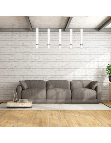 Lampa wisząca JOKER w białym kolorze, 5-punktowa, regulowana wysokość, eleganckie oświetlenie do nowoczesnych wnętrz