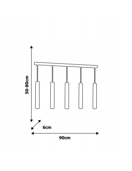 Lampa wisząca JOKER w białym kolorze, 5-punktowa, regulowana wysokość, eleganckie oświetlenie do nowoczesnych wnętrz