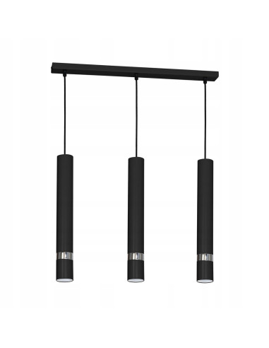 Nowoczesna lampa wisząca JOKER, czarna, minimalistyczny design, 3 źródła światła, idealna do salonu i kuchni, MiLAGRO