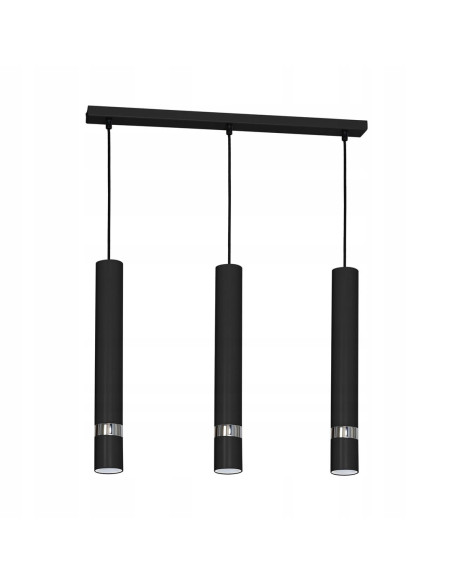 Nowoczesna lampa wisząca JOKER, czarna, minimalistyczny design, 3 źródła światła, idealna do salonu i kuchni, MiLAGRO