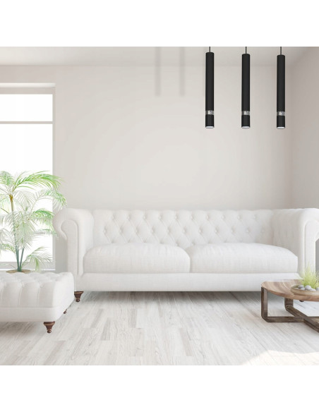 Nowoczesna lampa wisząca JOKER, czarna, minimalistyczny design, 3 źródła światła, idealna do salonu i kuchni, MiLAGRO