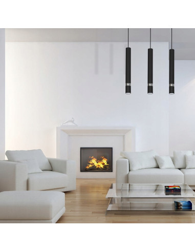 Nowoczesna lampa wisząca JOKER, czarna, minimalistyczny design, 3 źródła światła, idealna do salonu i kuchni, MiLAGRO