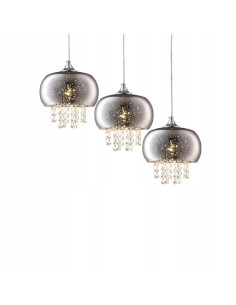 Lampa wisząca STARLIGHT 241 z chromowanym wykończeniem i kryształami, regulowana, do eleganckich wnętrz. 2