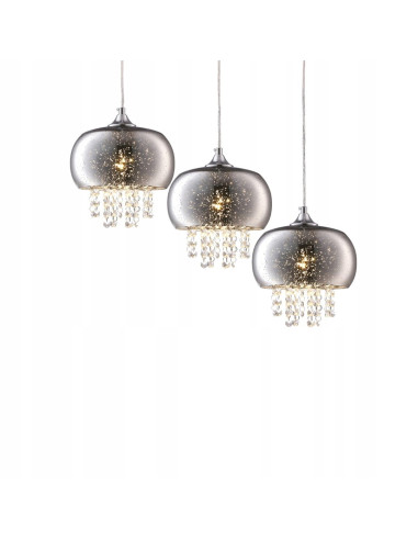 Lampa wisząca STARLIGHT 241 z chromowanym wykończeniem i kryształami, regulowana, do eleganckich wnętrz.