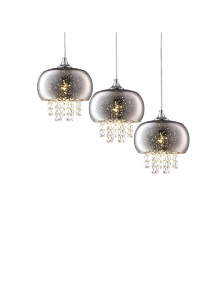 Lampa wisząca STARLIGHT 241 z chromowanym wykończeniem i kryształami, regulowana, do eleganckich wnętrz.