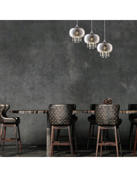 Lampa wisząca STARLIGHT 241 z chromowanym wykończeniem i kryształami, regulowana, do eleganckich wnętrz.