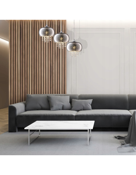 Lampa wisząca STARLIGHT 241 z chromowanym wykończeniem i kryształami, regulowana, do eleganckich wnętrz.