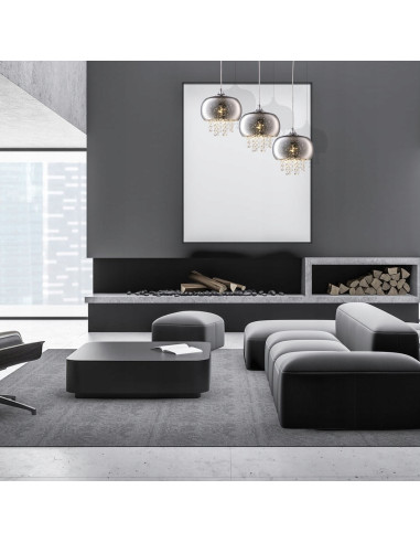 Lampa wisząca STARLIGHT 241 z chromowanym wykończeniem i kryształami, regulowana, do eleganckich wnętrz.