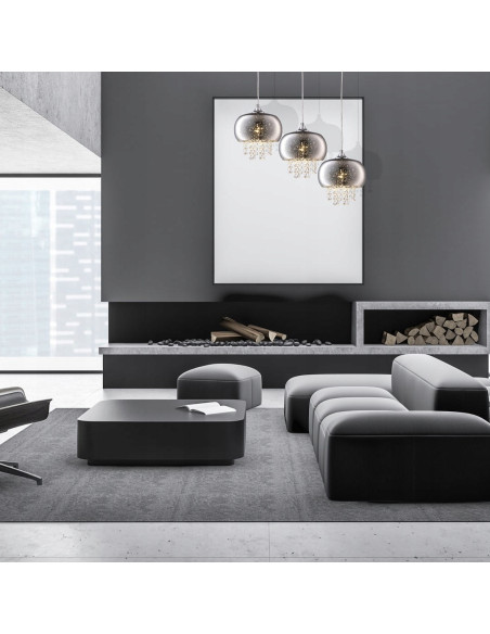 Lampa wisząca STARLIGHT 241 z chromowanym wykończeniem i kryształami, regulowana, do eleganckich wnętrz.