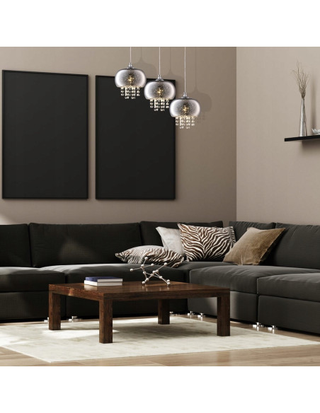 Lampa wisząca STARLIGHT 241 z chromowanym wykończeniem i kryształami, regulowana, do eleganckich wnętrz.