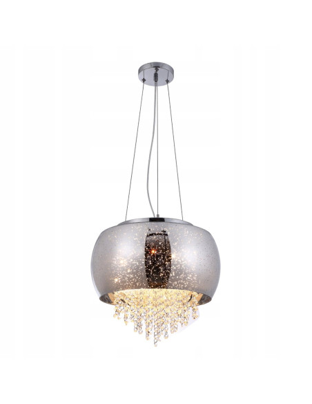 Lampa wisząca STARLIGHT z platynowym wykończeniem i złotymi akcentami, 3 źródła E14, regulacja wysokości.