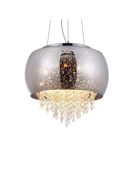 Lampa wisząca STARLIGHT z platynowym wykończeniem i złotymi akcentami, 3 źródła E14, regulacja wysokości.