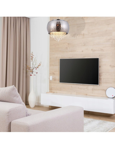 Lampa wisząca STARLIGHT z platynowym wykończeniem i złotymi akcentami, 3 źródła E14, regulacja wysokości.