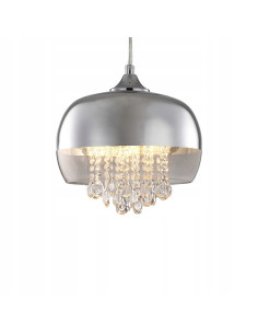 Lampa wisząca LUNA z okrągłym kloszem - nowoczesne oświetlenie do salonu i biura, srebrna elegancja i funkcjonalność 2