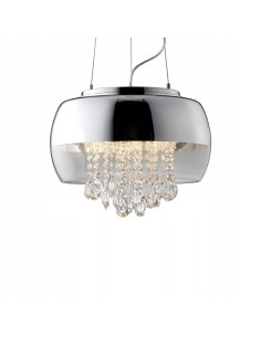 Elegancka lampa wisząca LUNA Meduza z kryształami, 3 punkty świetlne, srebrna, regulowana wysokość 50-90 cm 2